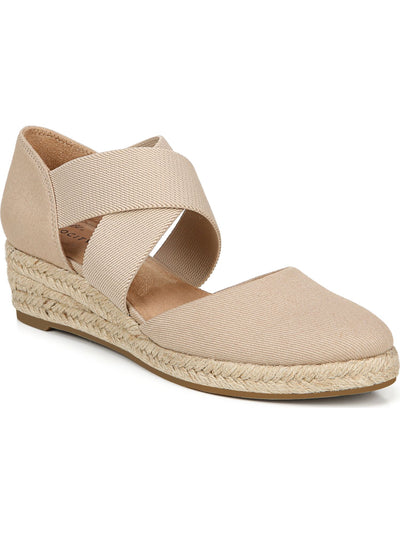 LIFE STRIDE Womens Beige Comfort Keaton Round Toe Wedge Slip On Espadrille Shoes 6.5 M