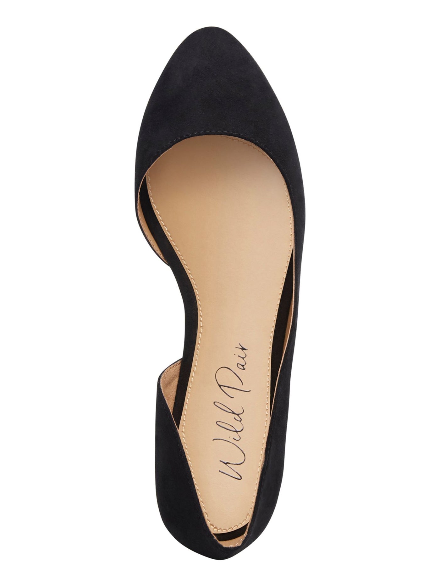 WILD PAIR Womens Black Side Cutout Padded Mabel Almond Toe Slip On Ballet Flats 6.5 M