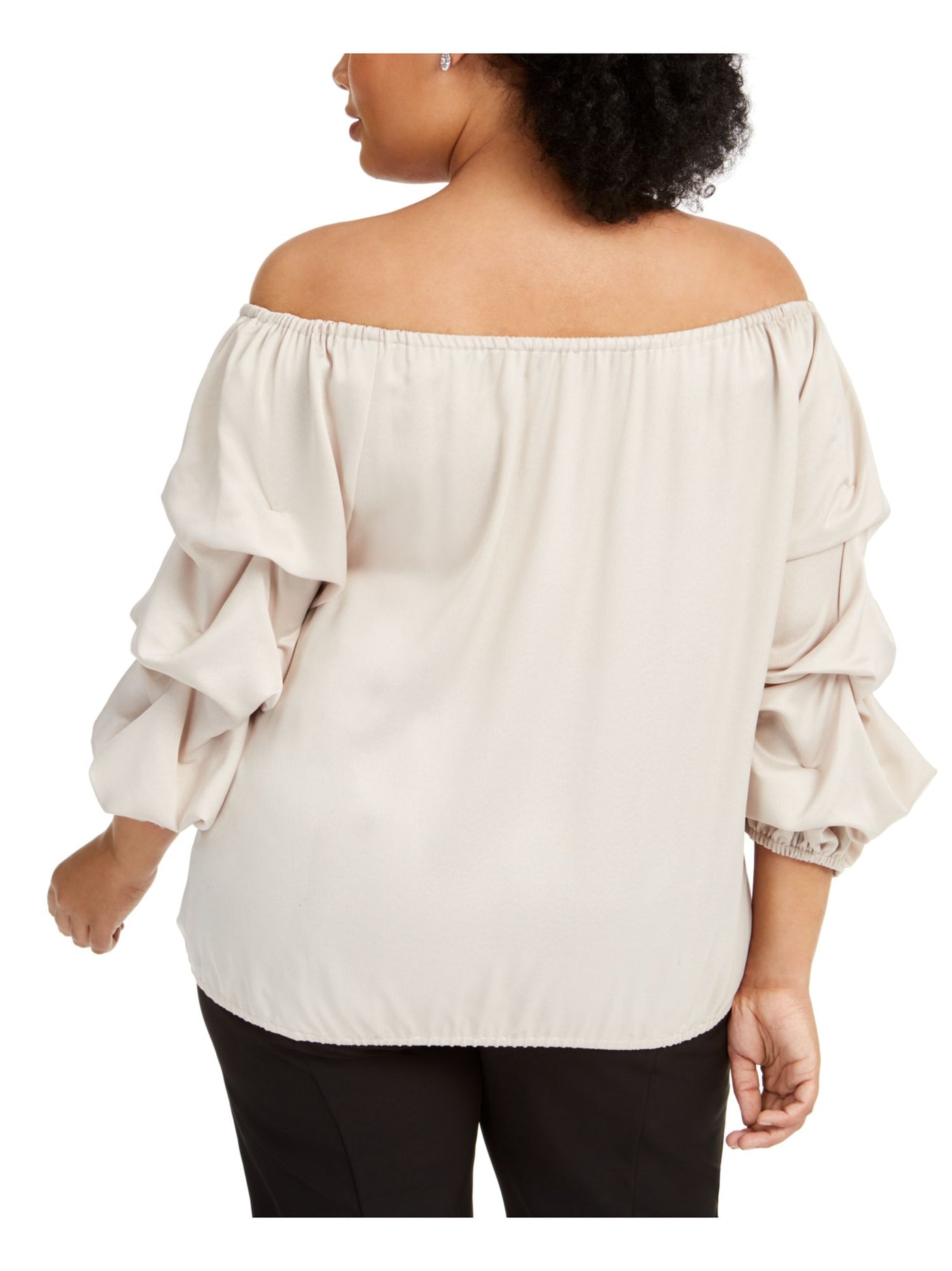 MSK Womens Pouf Off Shoulder Evening Blouse