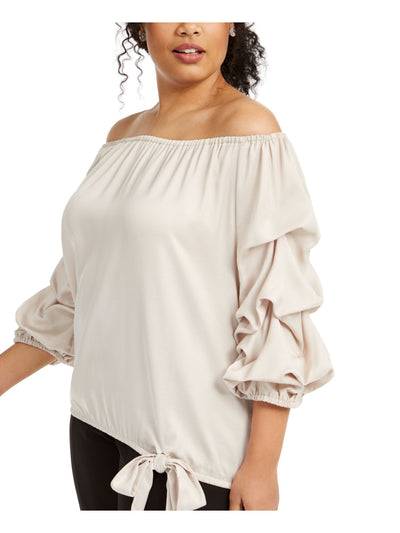 MSK Womens Pouf Off Shoulder Evening Blouse