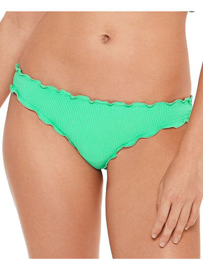 SALT + COVE Women's Green Stretch Limited Coverage Bikini Ruffled Shirred Pucker Up Hipster Swimsuit Bottom XL