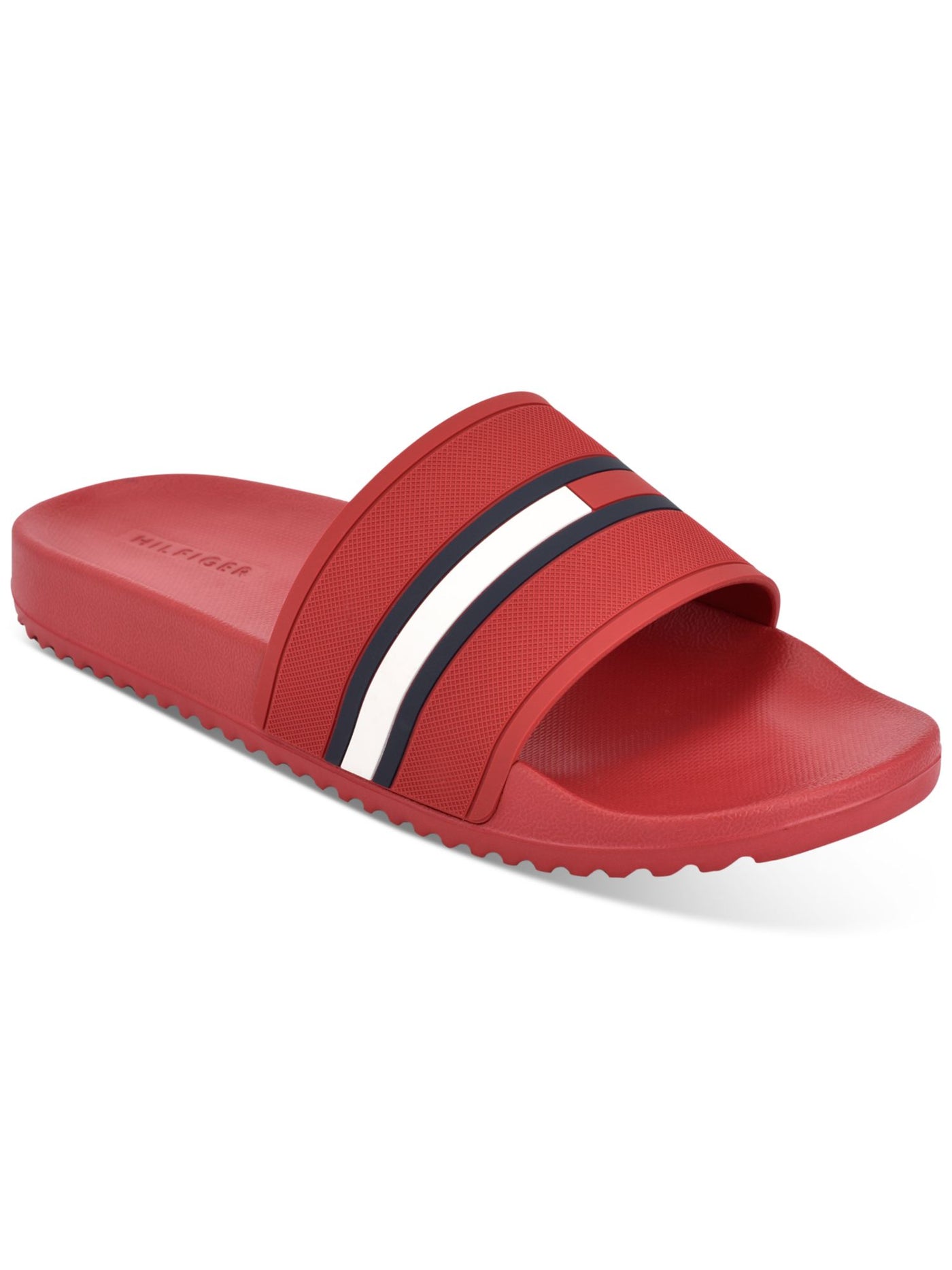 TOMMY HILFIGER Mens Red Comfort Redder Round Toe Slip On Slide Sandals Shoes 11 M
