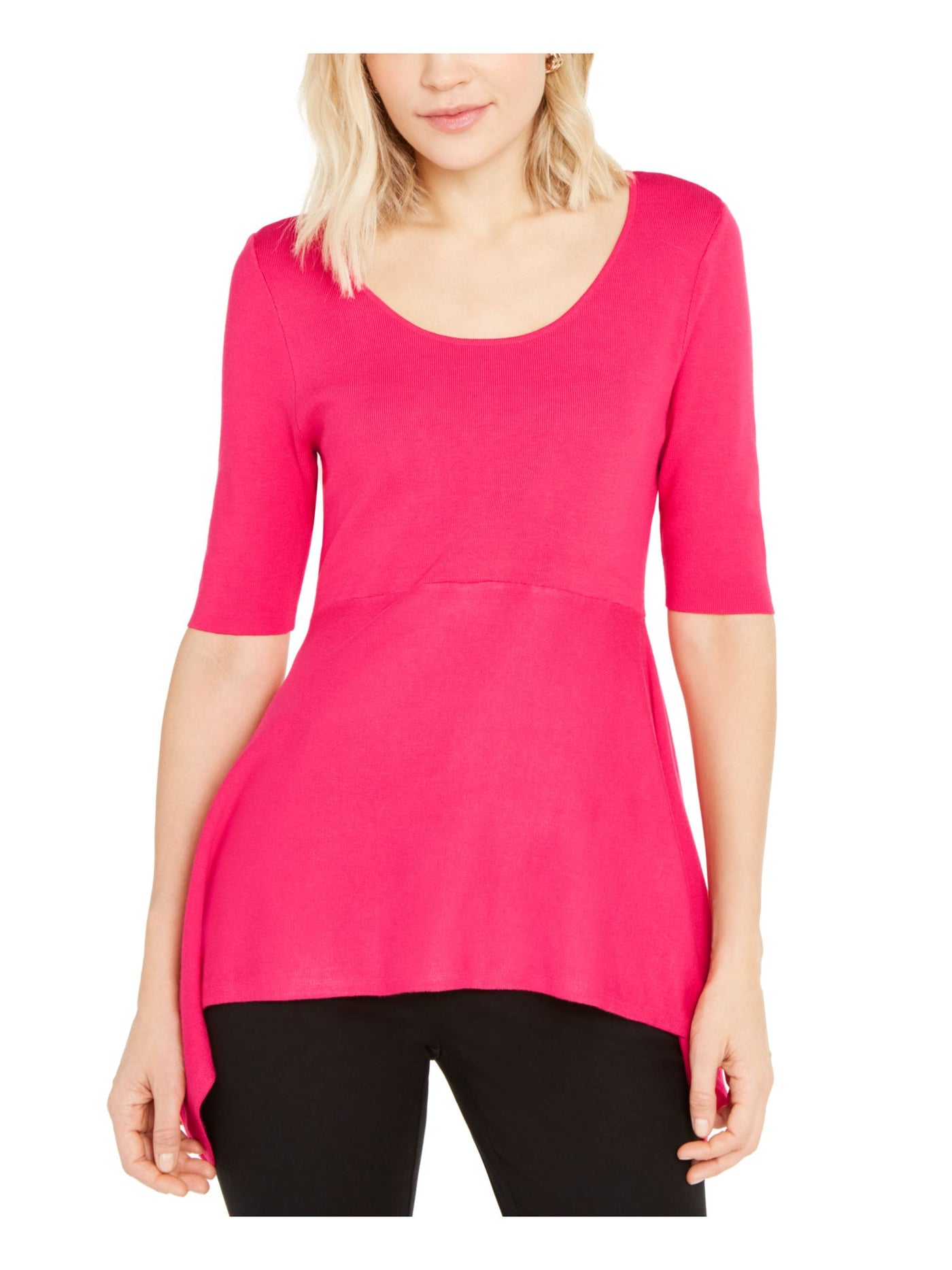 ALFANI Womens Pink Short Sleeve Scoop Neck T-Shirt S