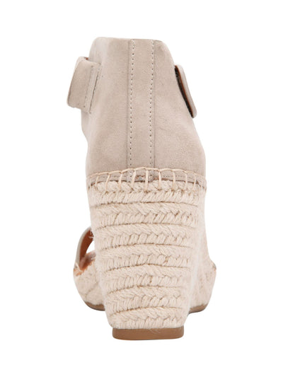 GENTLE SOULS KENNETH COLE Womens Beige Jute Wrap Beefrolled Cushioned Charli Round Toe Wedge Leather Heeled Sandal 6.5 M