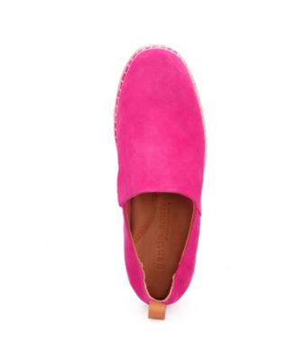 GENTLE SOULS Womens Pink Back Pull Tab Arch Support Cushioned Lizzy Round Toe Platform Slip On Leather Espadrille Shoes M