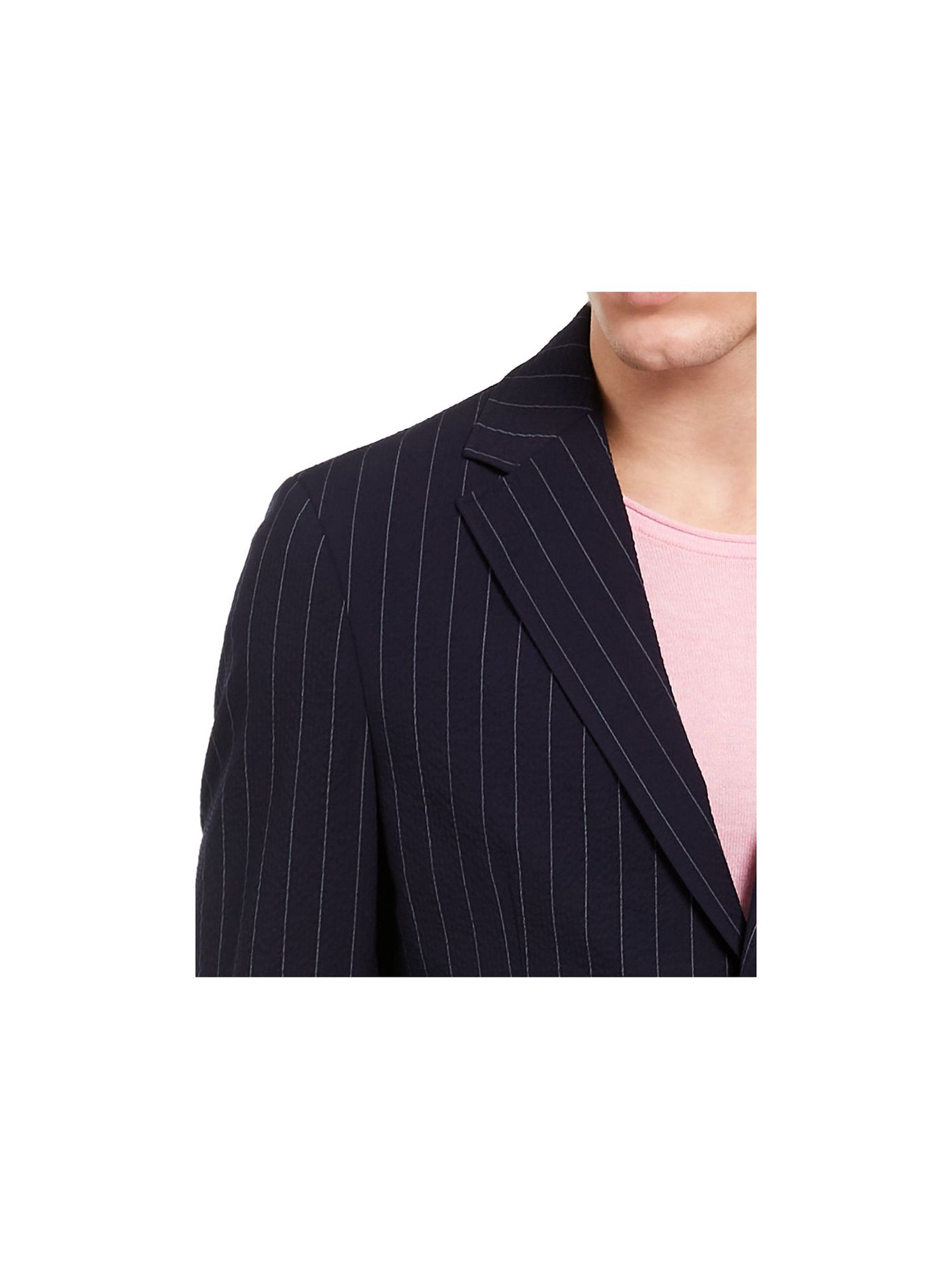 DKNY Mens Navy Striped Blazer Jacket 40 Short