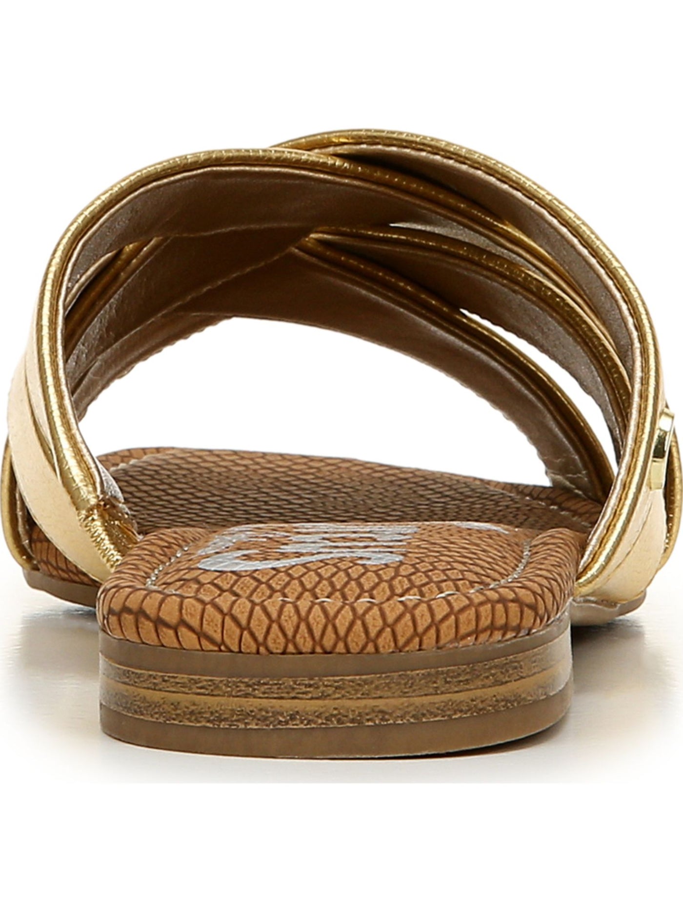 CIRCUS BY SAM EDELMAN Womens Gold Woven Straps Comfort Strappy Burnett Round Toe Block Heel Slip On Slide Sandals 6.5 M