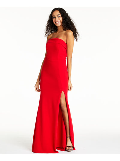 CRYSTAL DOLLS Womens Red Slitted Sleeveless Sweetheart Neckline Full-Length Formal Mermaid Dress Juniors 13