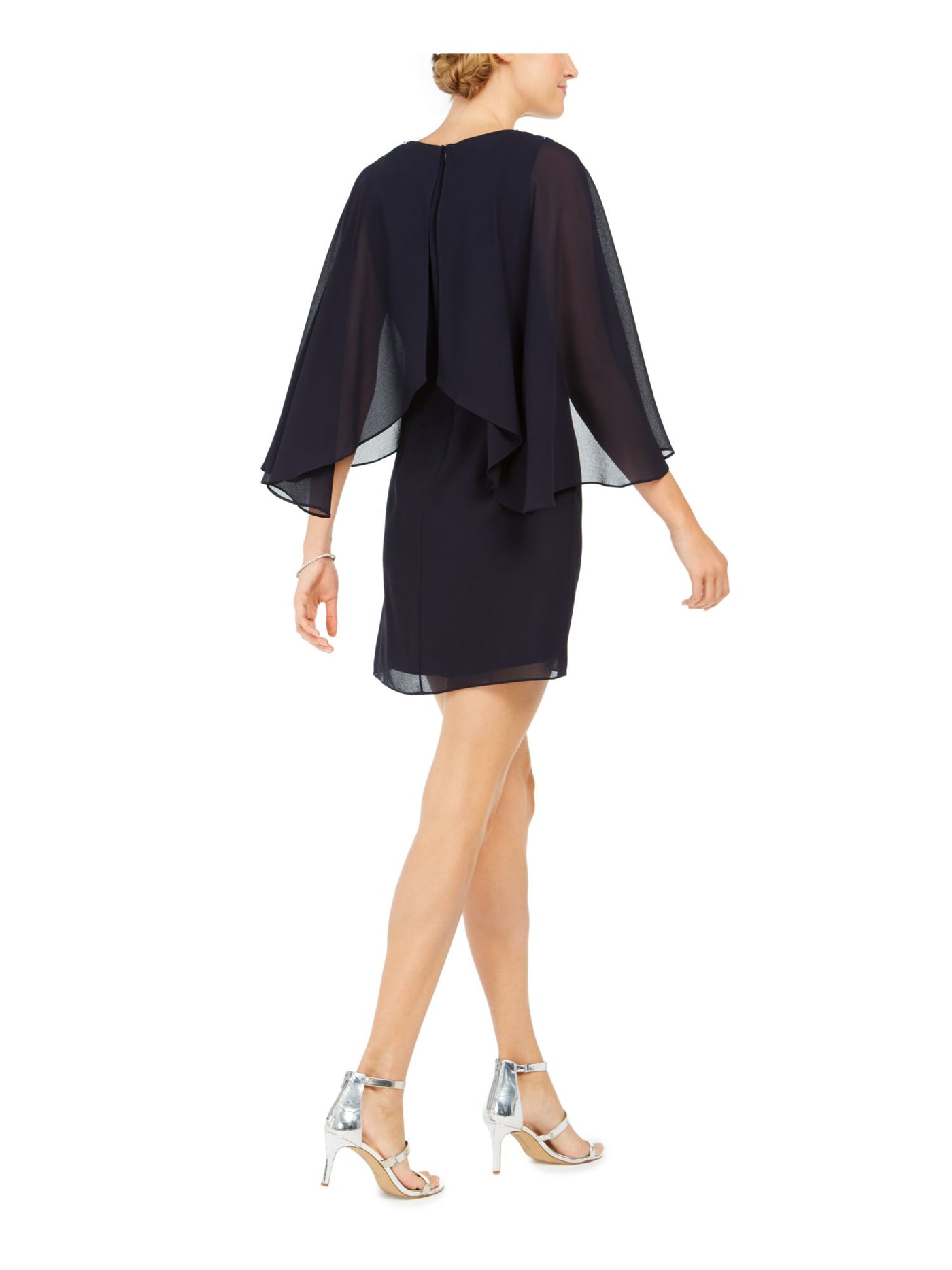 VINCE CAMUTO Womens Rhinestone Cowl Neck Mini Cocktail Sheath Dress