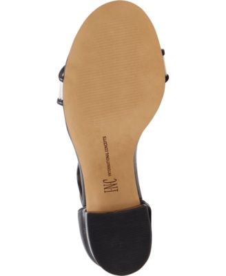 INC Womens Black Transparent Straps Elastic Goring Ankle Strap Scalloped Hadwin4 Round Toe Block Heel Zip-Up Dress Sandals Shoes M