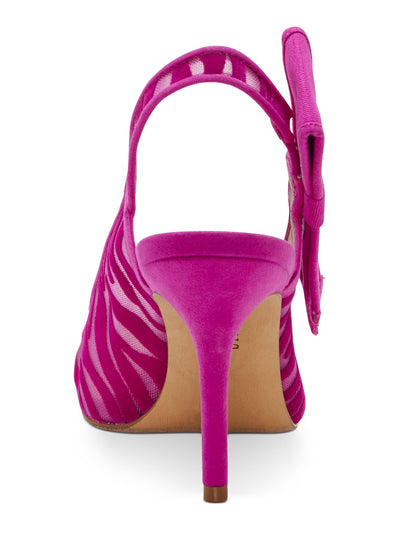 INC Womens Purple Zebra Print Mesh Bow Accent Padded Coletta Pointed Toe Stiletto Slip On Slingback 9.5 M