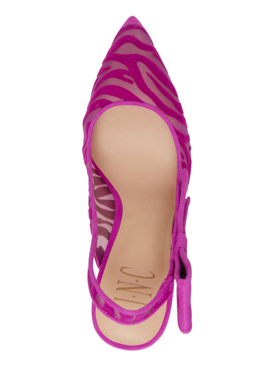 INC Womens Purple Zebra Print Mesh Bow Accent Padded Coletta Pointed Toe Stiletto Slip On Slingback 9.5 M