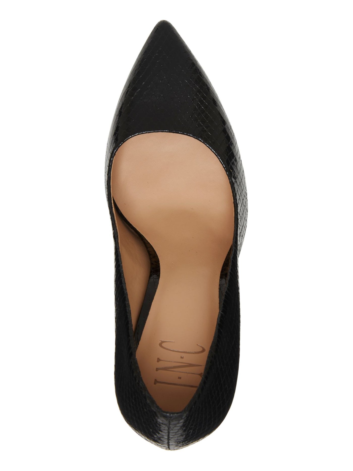 INC Womens Black Snakeskin Padded Kaimi Pointed Toe Stiletto Slip On Pumps Shoes 8 M