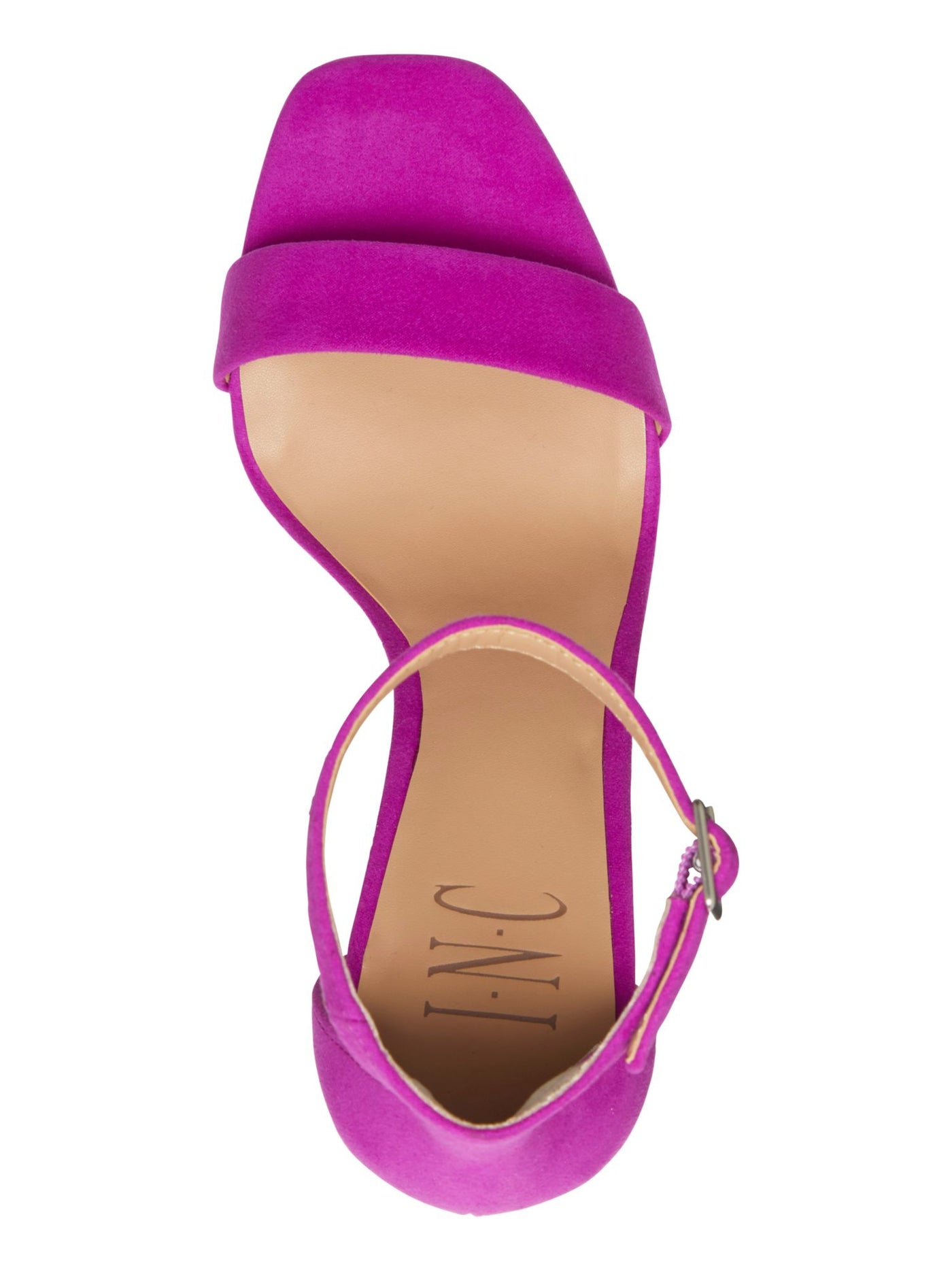 INC Womens Purple Adjustable Comfort Padded Ankle Strap Lexini Square Toe Block Heel Buckle Dress Sandals 9.5 M