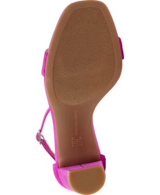 INC Womens Purple Adjustable Comfort Padded Ankle Strap Lexini Square Toe Block Heel Buckle Dress Sandals Shoes M
