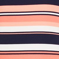 MICHAEL MICHAEL KORS Womens Coral Textured Striped Sleeveless Crew Neck Mini Ruffled Dress