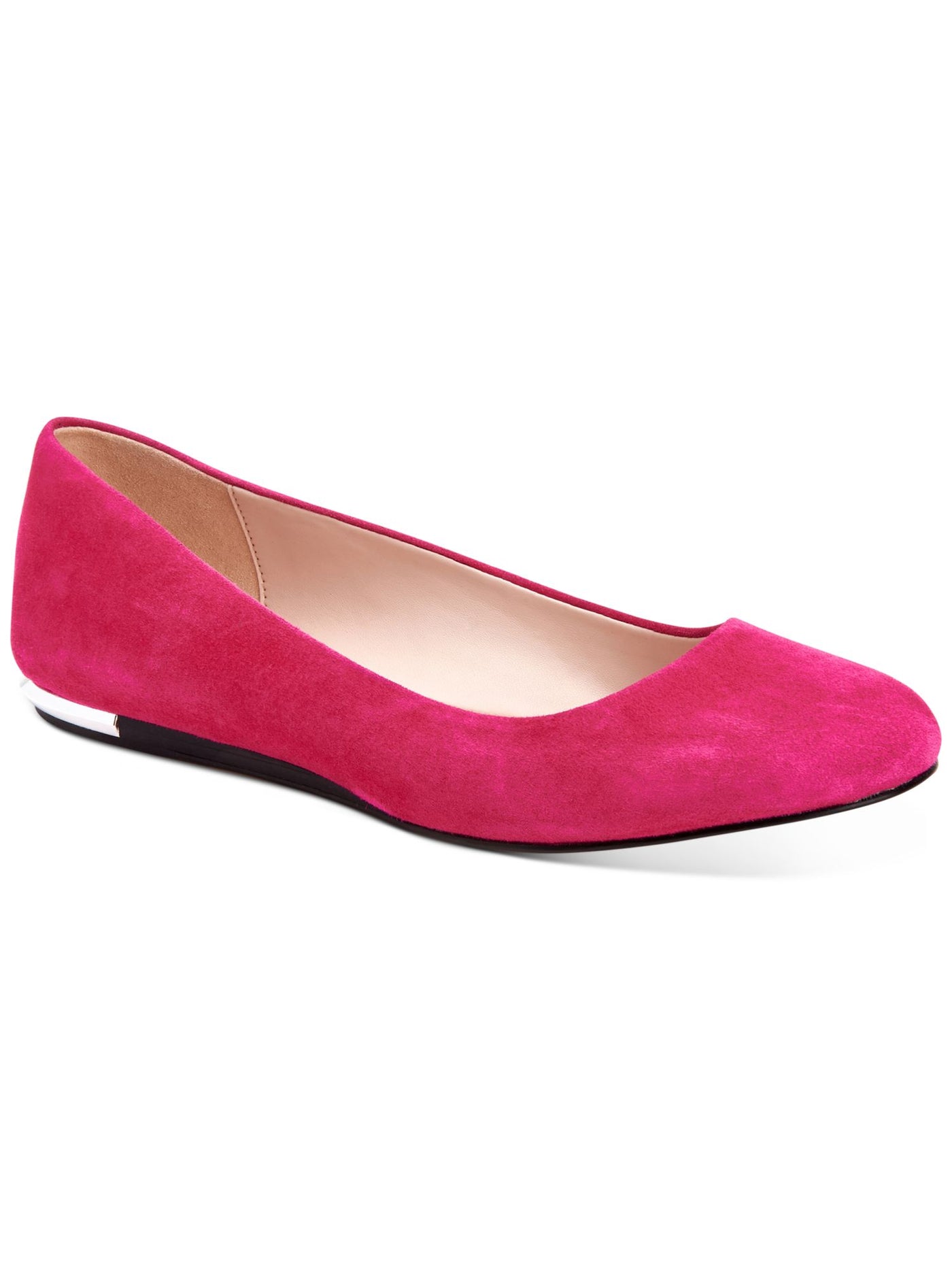CALVIN KLEIN Womens Pink Metallic Comfort Kosi Round Toe Slip On Leather Ballet Flats 6 M