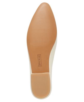 STEVEN BY STEVE MADDEN Womens White Embellished Padded Hersh Almond Toe Block Heel Slip On Leather Loafers Shoes M