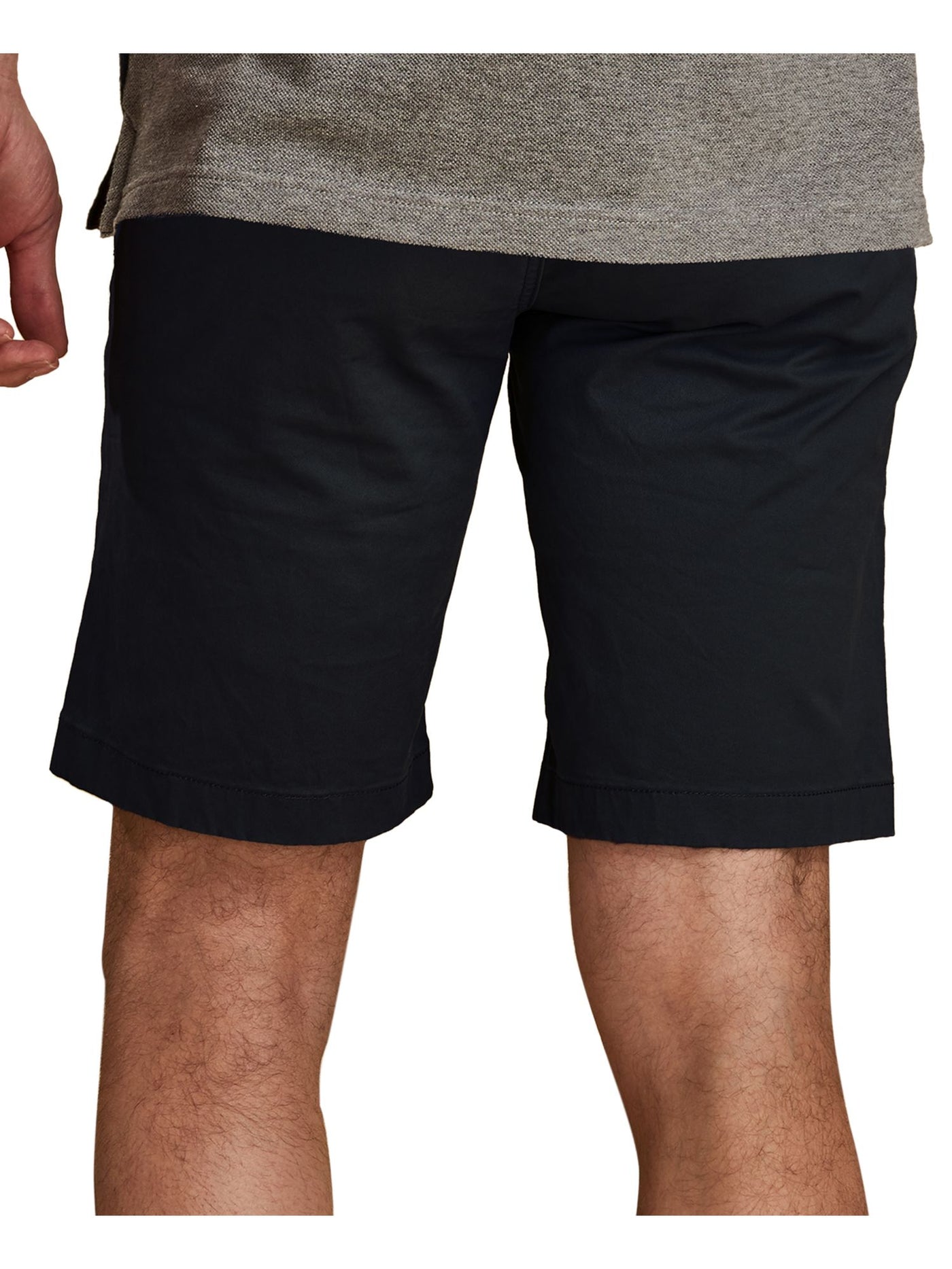 BARBOUR Mens Neuston Navy Flat Front, Stretch, Regular Fit Stretch Shorts W36