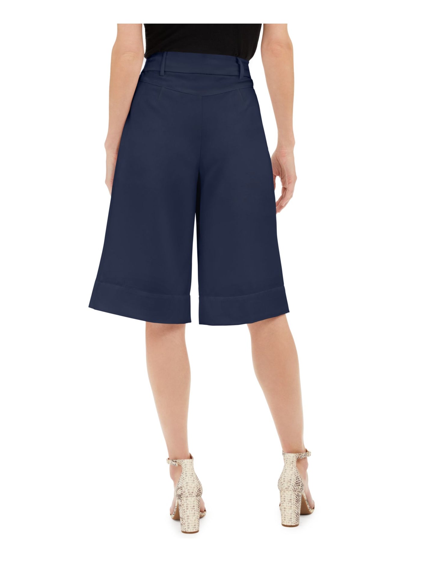 INC Womens Wide-Leg Pleated Culotte Shorts Dressy High Rise