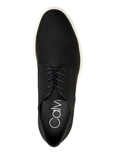CALVIN KLEIN Mens Black Contrast Outsole Lightweight Ballistic Nylon Padded Theon Round Toe Lace-Up Oxford Shoes 11 M
