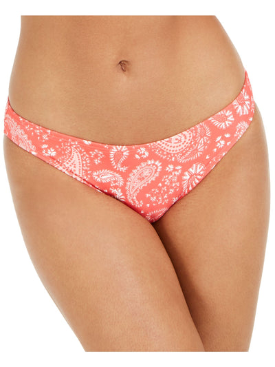 MICHAEL MICHAEL KORS Women's Coral Paisley Stretch Lined Moderate Coverage Bikini Swimsuit Bottom XS