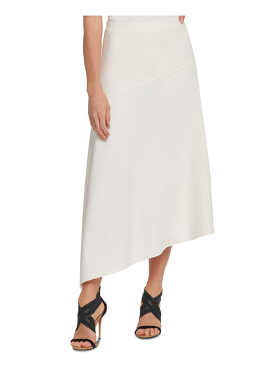 DKNY Womens Ivory Tea-Length Shift Skirt M
