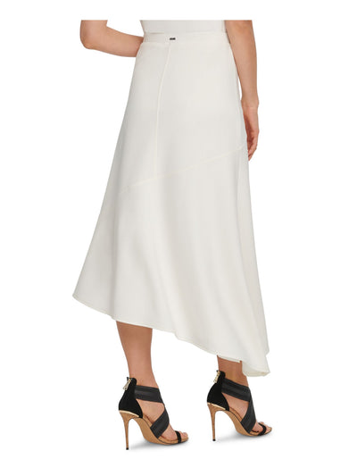 DKNY Womens White Tea-Length Shift Skirt XS