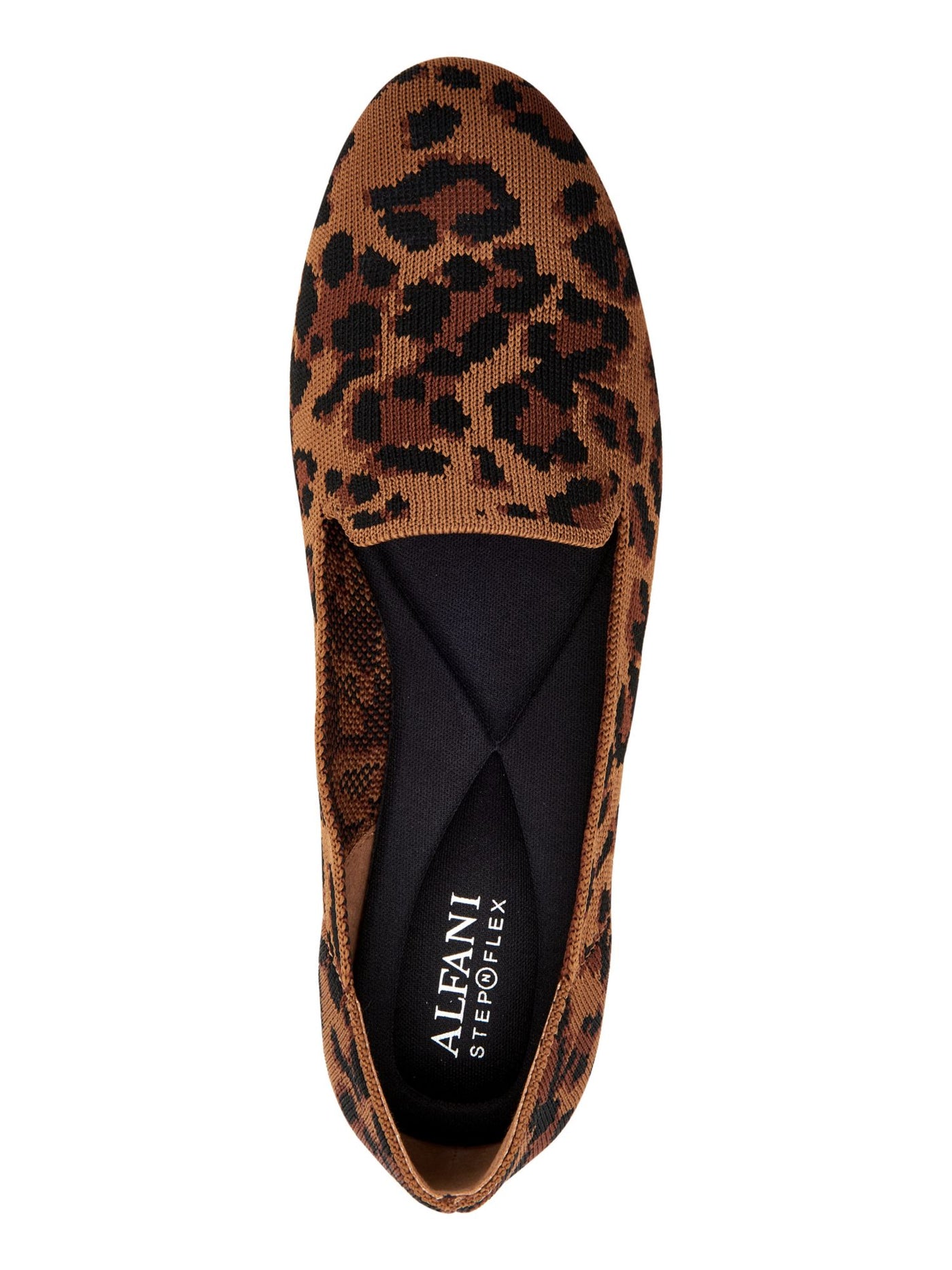 ALFANI Womens Brown Animal Print Step 'N Flex Technology Cushioned Comfort Rorrii Round Toe Slip On Loafers 8 M