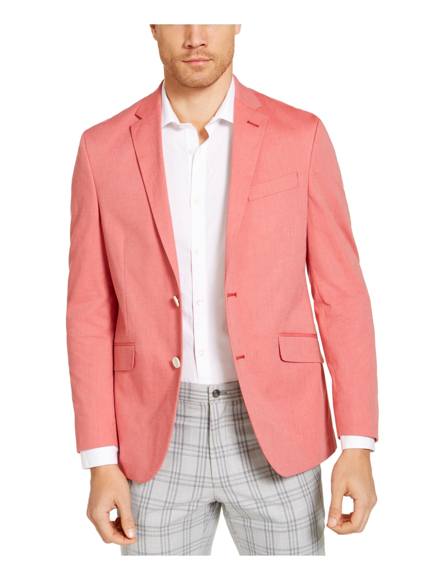 UNLISTED by KENNETH COLE Mens Coral Single Breasted, Slim Fit Chambray Blazer Sport Coat 42R