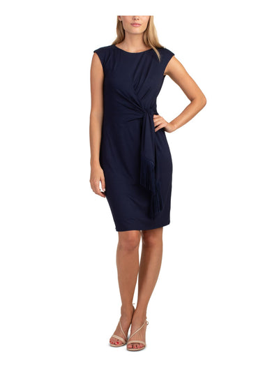 TRINA TURK Womens Sleeveless Jewel Neck Above The Knee Fit + Flare Dress
