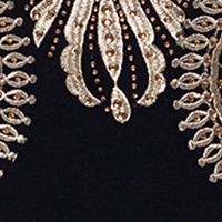 BETSY & ADAM Womens Embellished Patterned Sleeveless Jewel Neck Full-Length Formal Dress