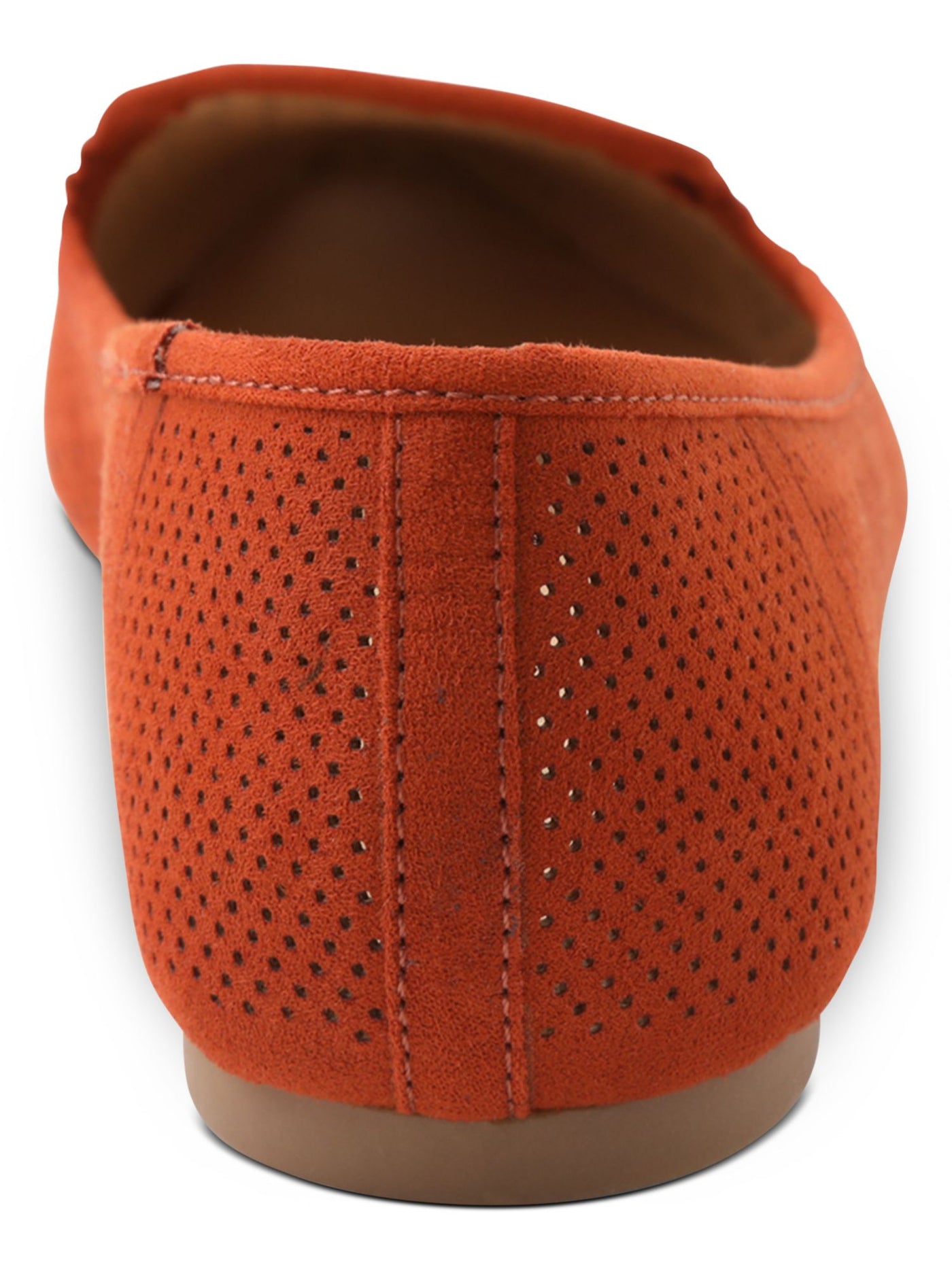 XOXO Womens Orange Laser Cut Padded Vance Almond Toe Slip On Flats Shoes 6 M