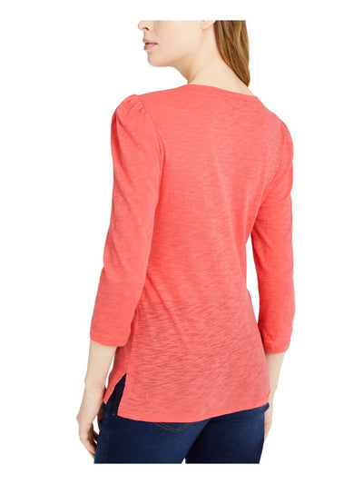 INC Womens Puff-sleeve 3/4 Sleeve Jewel Neck T-Shirt