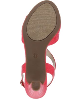KAREN SCOTT Womens Coral Snake Embossed Hardware Detai Adjustable Strap Cushioned Danee Almond Toe Block Heel Buckle Dress Sandals Shoes M