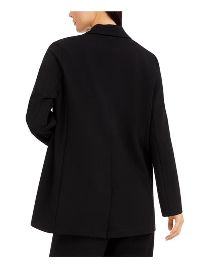 EILEEN FISHER Womens Black Pocketed Tencel Notch Collar Blazer Jacket S