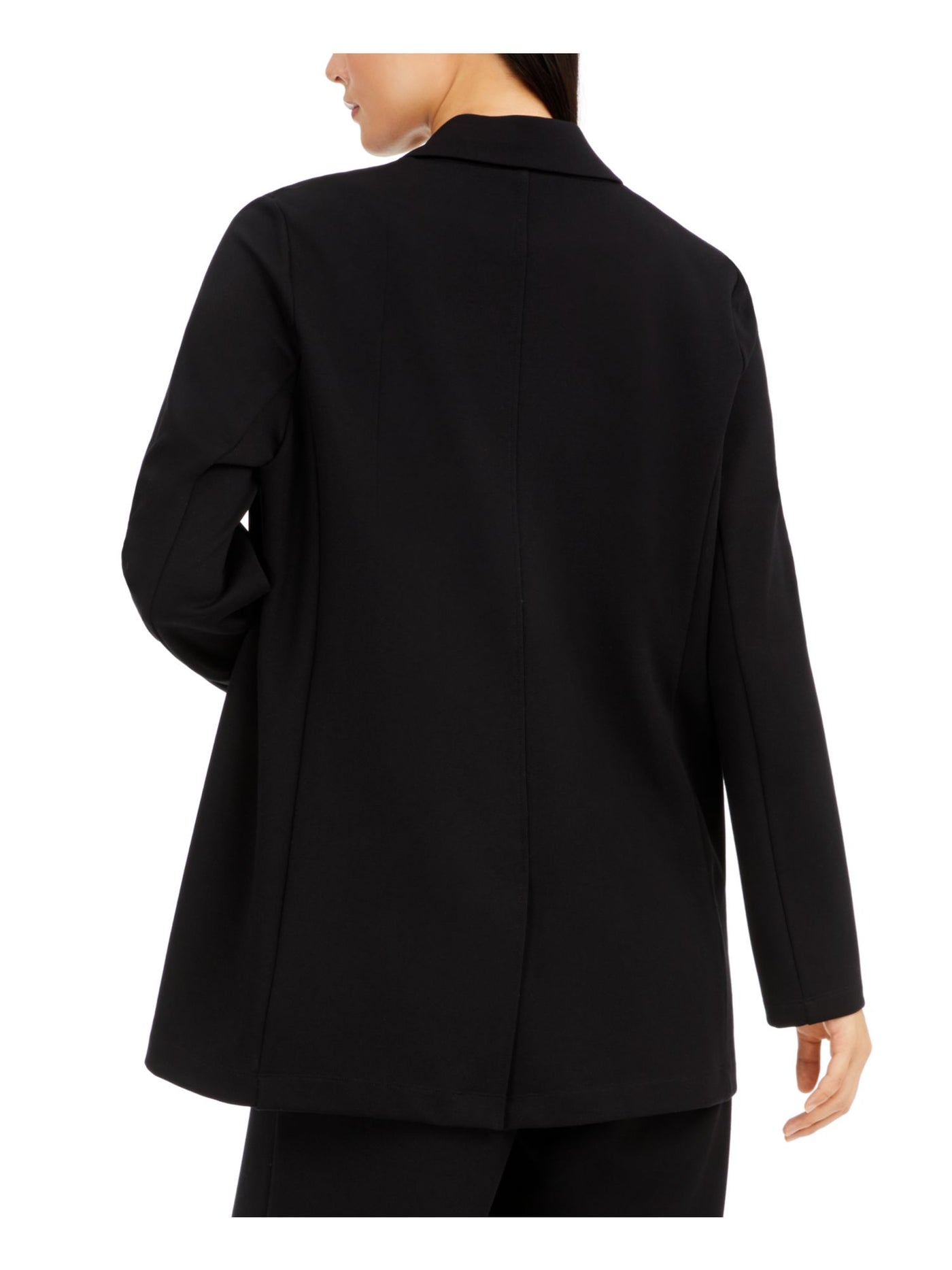EILEEN FISHER Womens Black Pocketed Tencel Notch Collar Blazer Jacket L