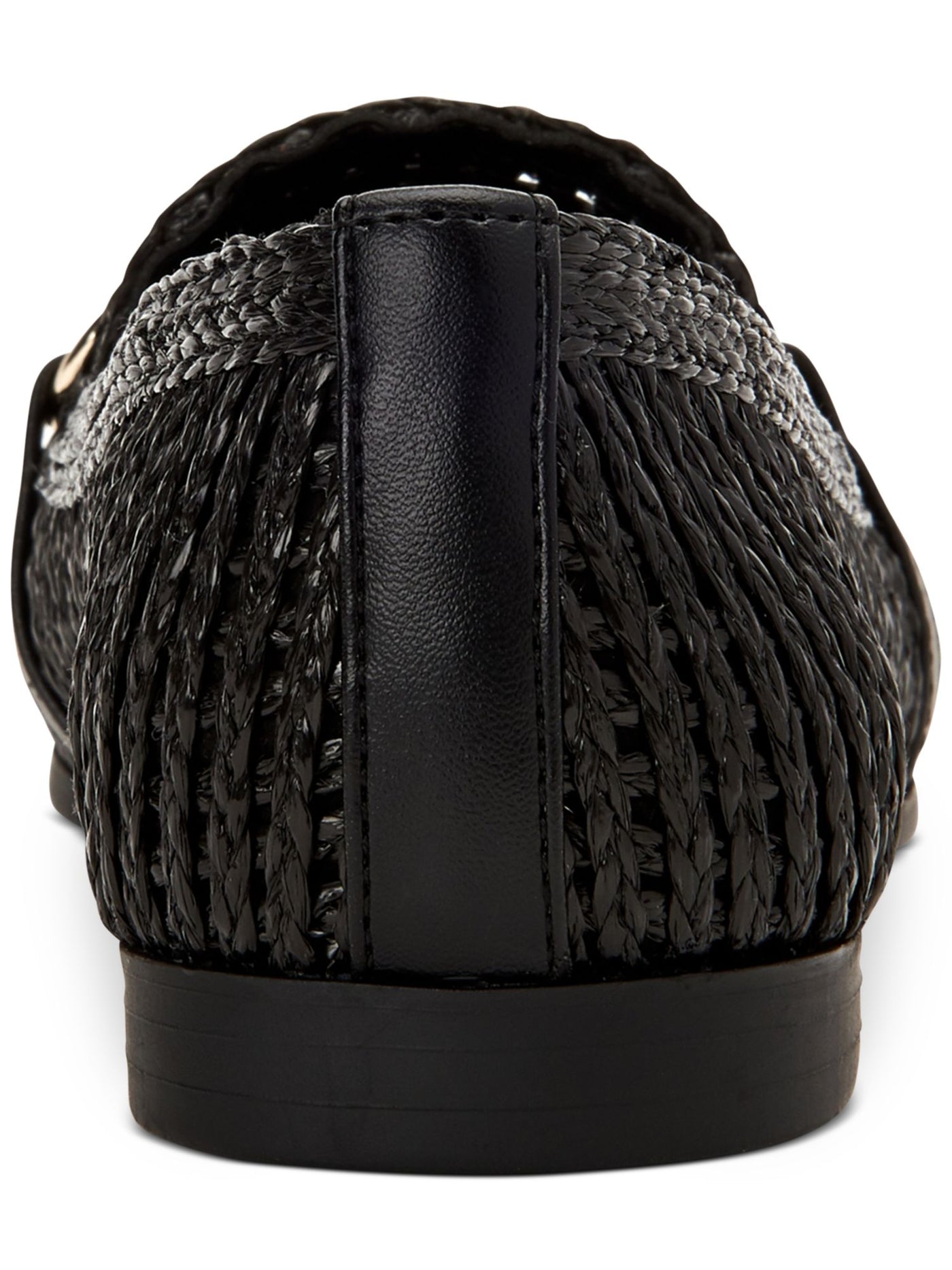 INC Womens Black 0.5" Platform Heel Bit Buckle Hardware Woven Padded Gayyle Round Toe Block Heel Slip On Loafers Shoes 7 M