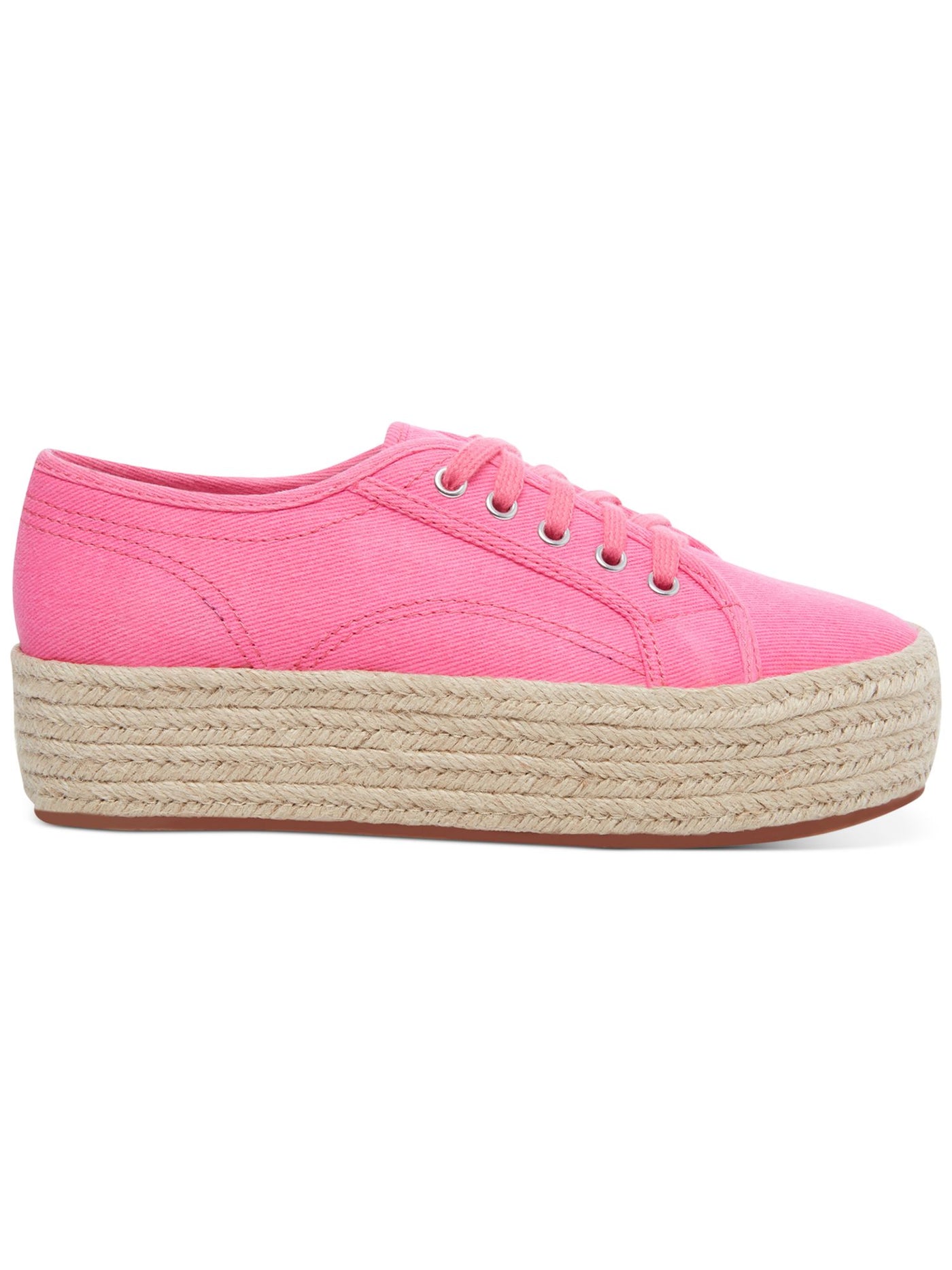 WILD PAIR Womens Pink Espadrille Platform Cushioned Eyelet Sofeya Round Toe Platform Lace-Up Sneakers Shoes 8.5 M