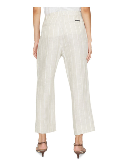 SANCTUARY Womens Beige Zippered Belted Striped Wide Leg Pants 25 Waist