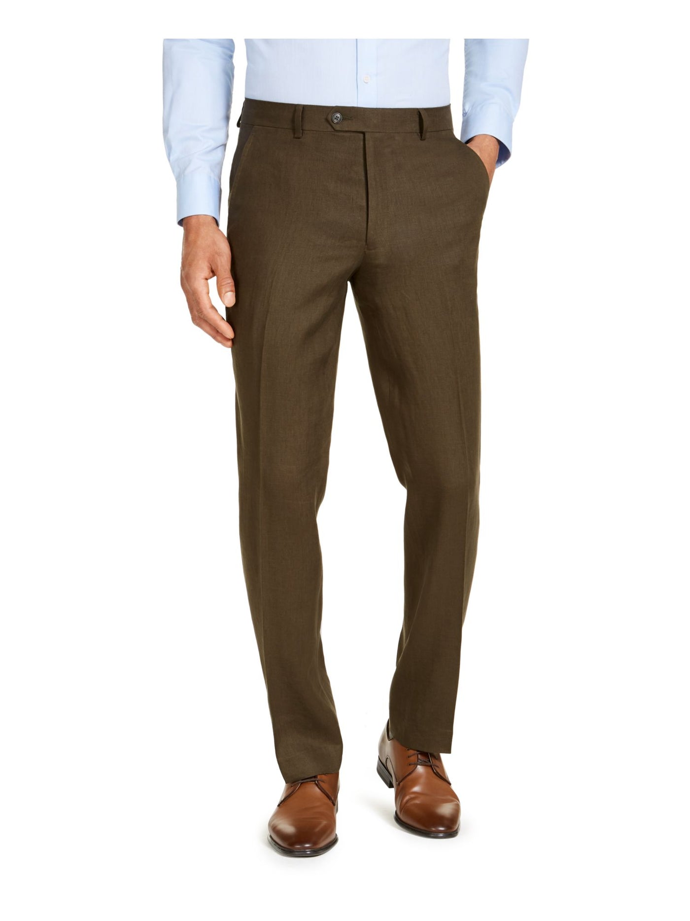 TOMMY HILFIGER Mens Green Flat Front, Classic Fit Suit Separate Pants 36W\32L