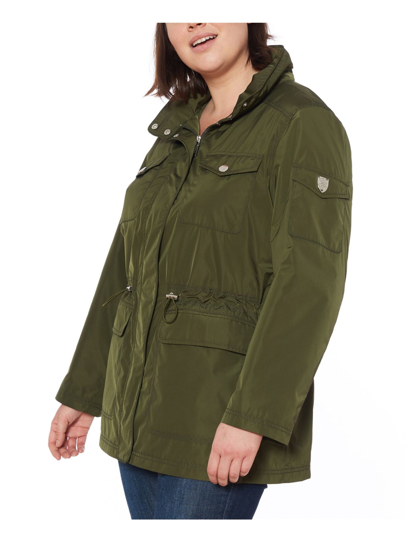 VINCE CAMUTO Womens Green Jacket Plus 0X