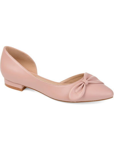 JOURNEE COLLECTION Womens Pink D'orsay Style, Bow Accent Cushioned Abigail Almond Toe Block Heel Slip On Flats Shoes 11