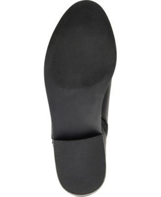 JOURNEE COLLECTION Womens Black Perforated Ellis Almond Toe Block Heel Zip-Up Booties M