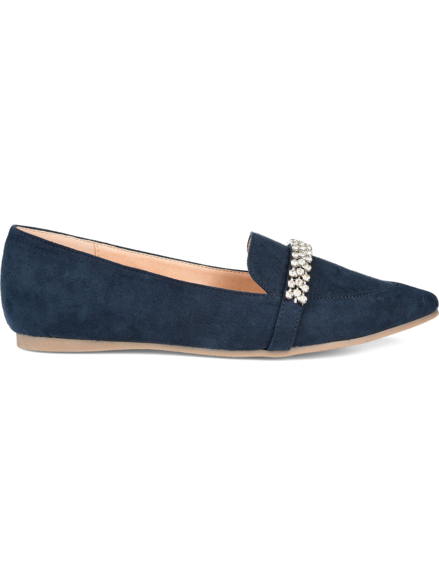 JOURNEE COLLECTION Womens Navy Padded Kyrah Pointed Toe Wedge Slip On Loafers Shoes 7.5