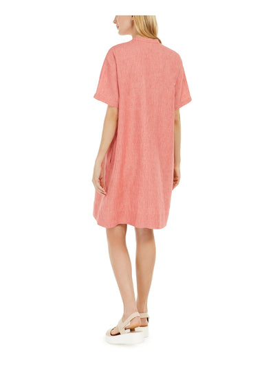 EILEEN FISHER Womens Coral Jewel Neck Top Petites PS \ PP