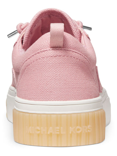 MICHAEL KORS Womens Pink Padded Collar Heel Tab Stay Put Laces Comfort Padded Oscar Round Toe Platform Lace-Up Athletic Sneakers Shoes 9