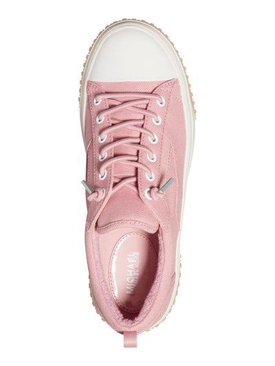 MICHAEL KORS Womens Pink Padded Collar Heel Tab Stay Put Laces Comfort Padded Oscar Round Toe Platform Lace-Up Athletic Sneakers Shoes 9
