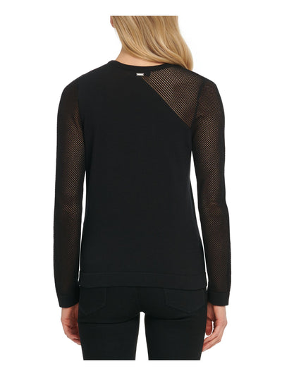 DKNY Womens Black Long Sleeve Crew Neck Sweater S
