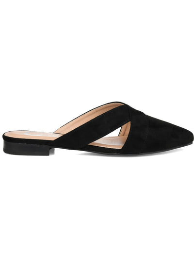 JOURNEE COLLECTION Womens Black Crisscross Straps Padded Giada Almond Toe Block Heel Slip On Mules 10 M